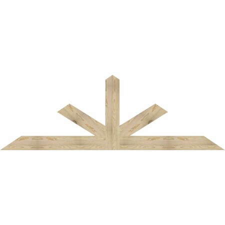 Ekena Millwork Saratoga Rough Sawn Timber Gable Bracket, Douglas Fir, 96"W x 32"H x 2"D x 6"F, 8/12 Pitch GBW096X32X0206SAR00RDF